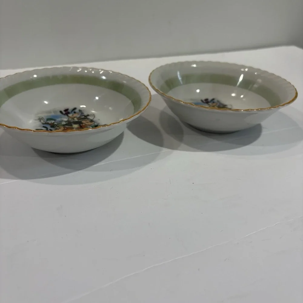 Vtg Walt Disney Productions Ceramic Cereal Bowl Set 5